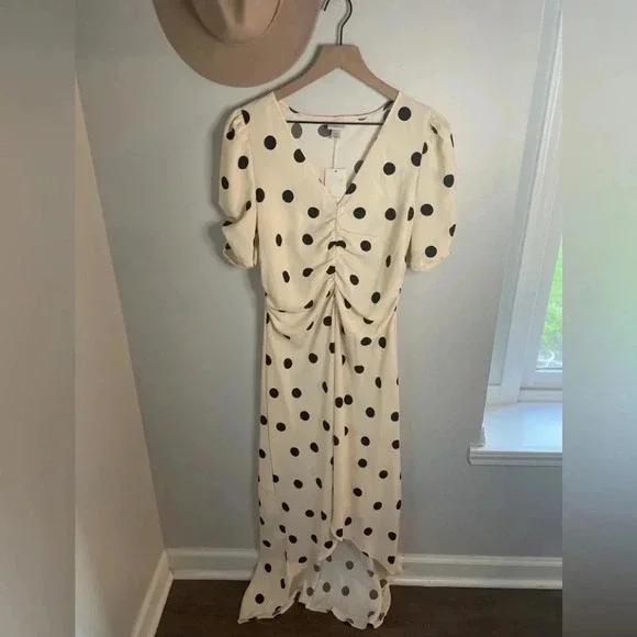 A New Day Polka Dot Midi Dress Size Medium NWT - Picture 2 of 4
